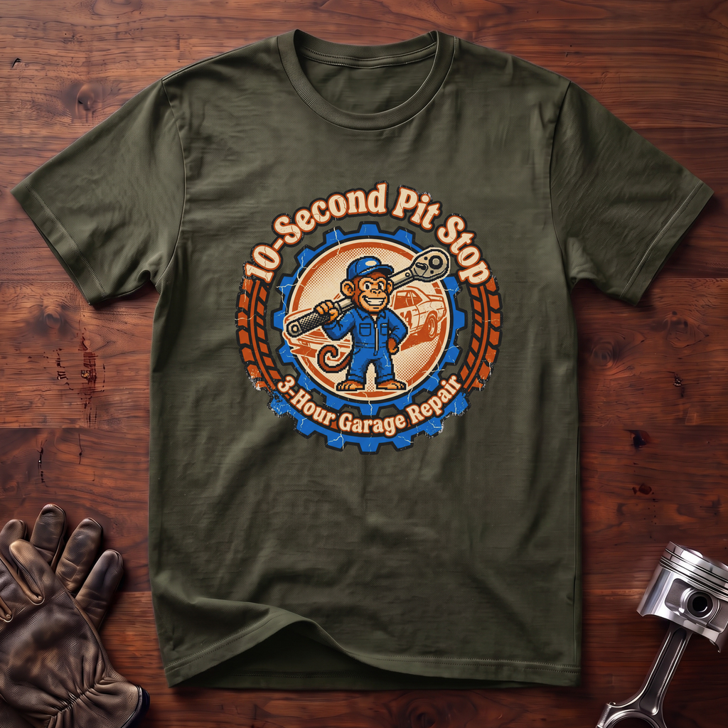 10-Second Pit Stop 3-Hour Garage repair T-Shirt