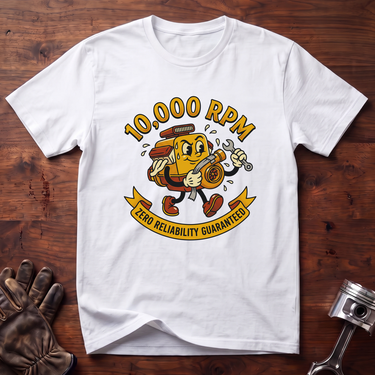 10,000 RPM, Zero Reliability Guaranteed T-Shirt