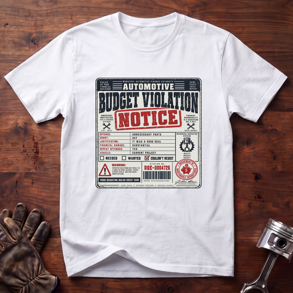 Automotive Budget Violation Notice T-Shirt