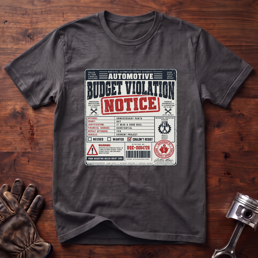 Automotive Budget Violation Notice T-Shirt