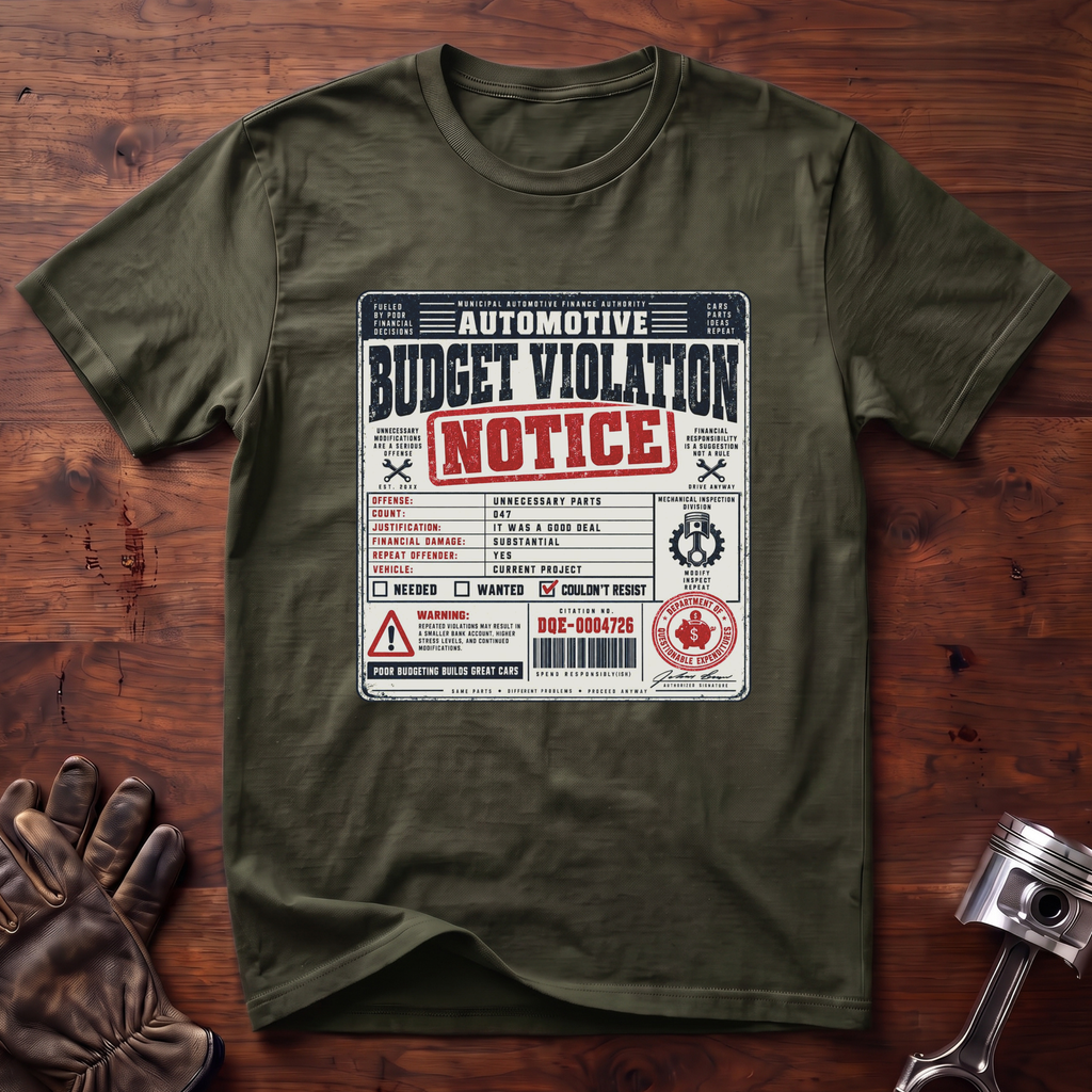 Automotive Budget Violation Notice T-Shirt