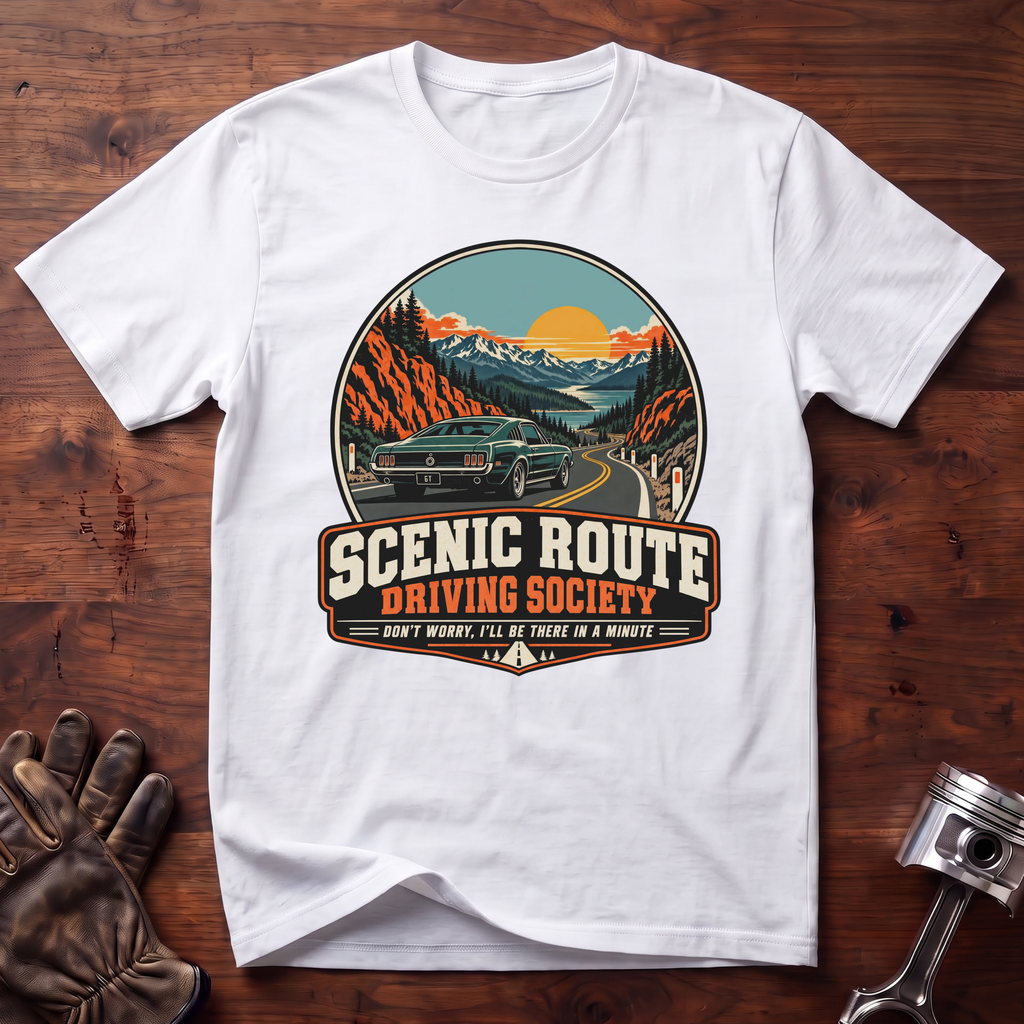 Scenic Route Driving Society: Mustang Fastback Edition T-Shirt