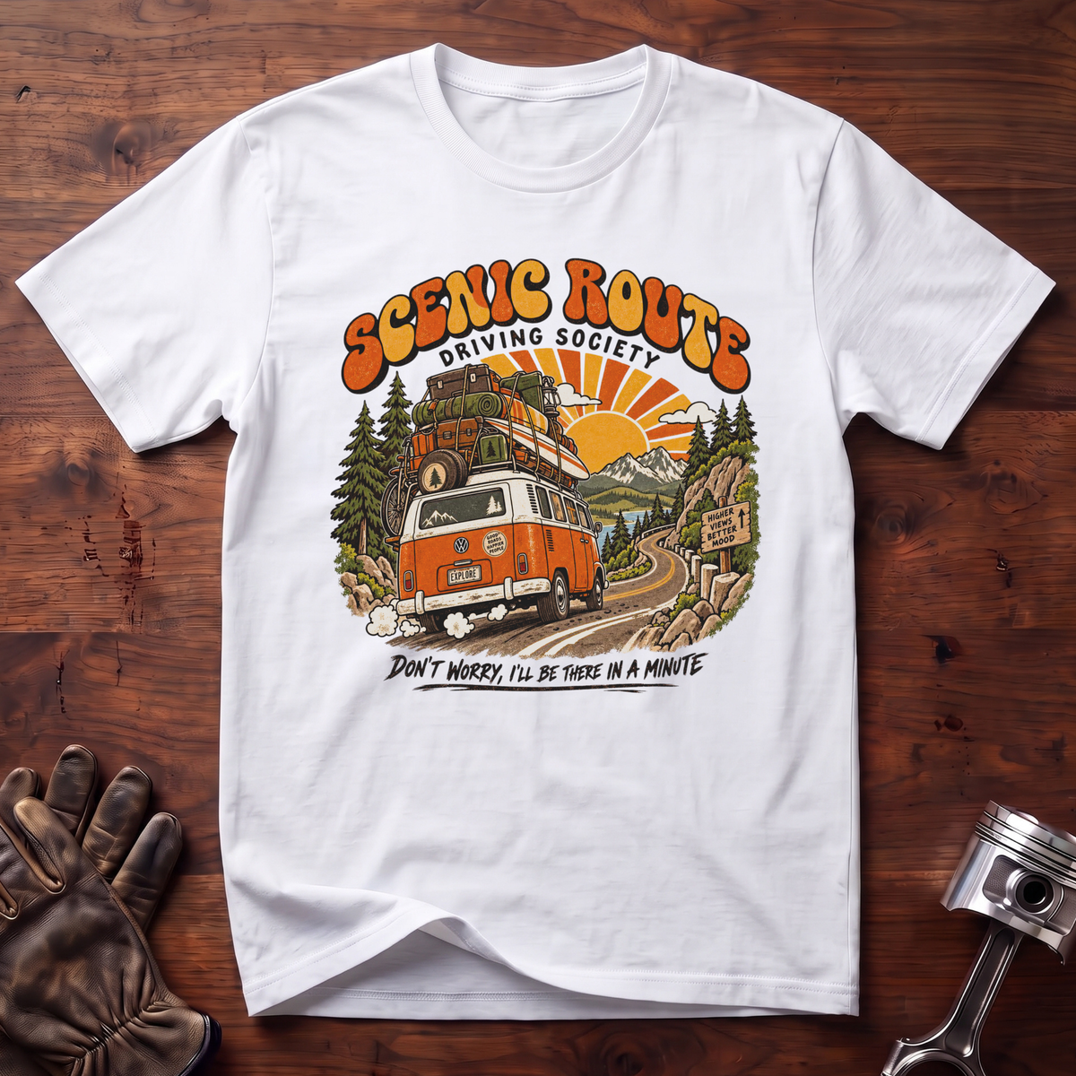 Scenic Route Driving Society: VW Bus "Combi" Edition T-Shirt