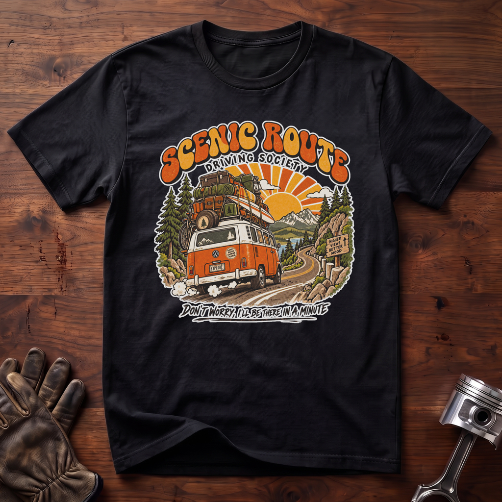 Scenic Route Driving Society: VW Bus "Combi" Edition T-Shirt