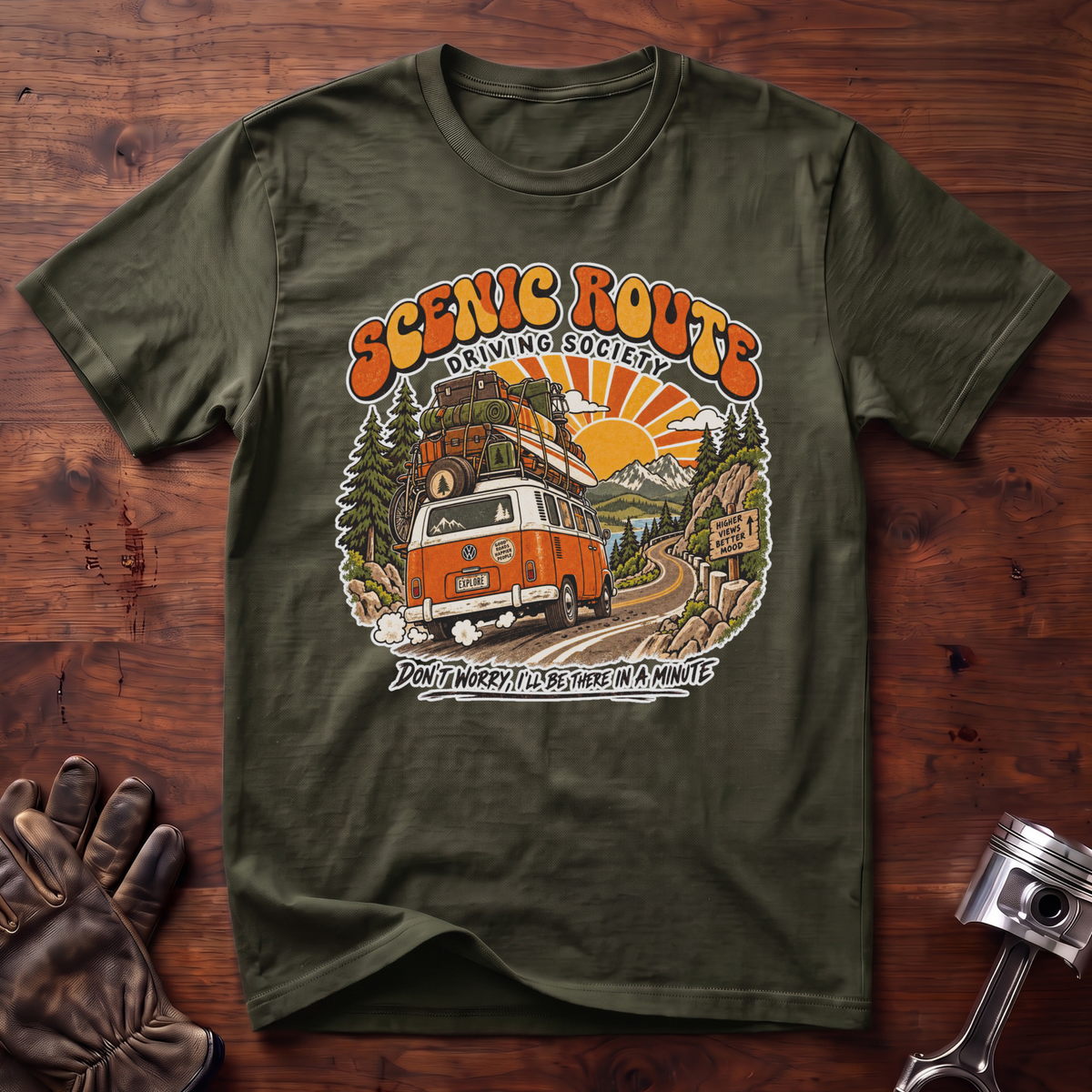 Scenic Route Driving Society: VW Bus "Combi" Edition T-Shirt