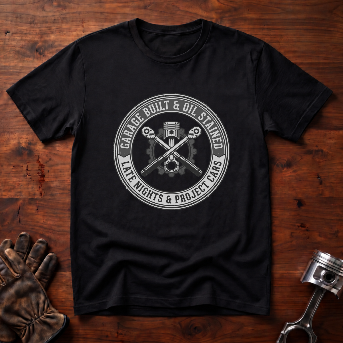 Garage Built & Oil Stained T-Shirt