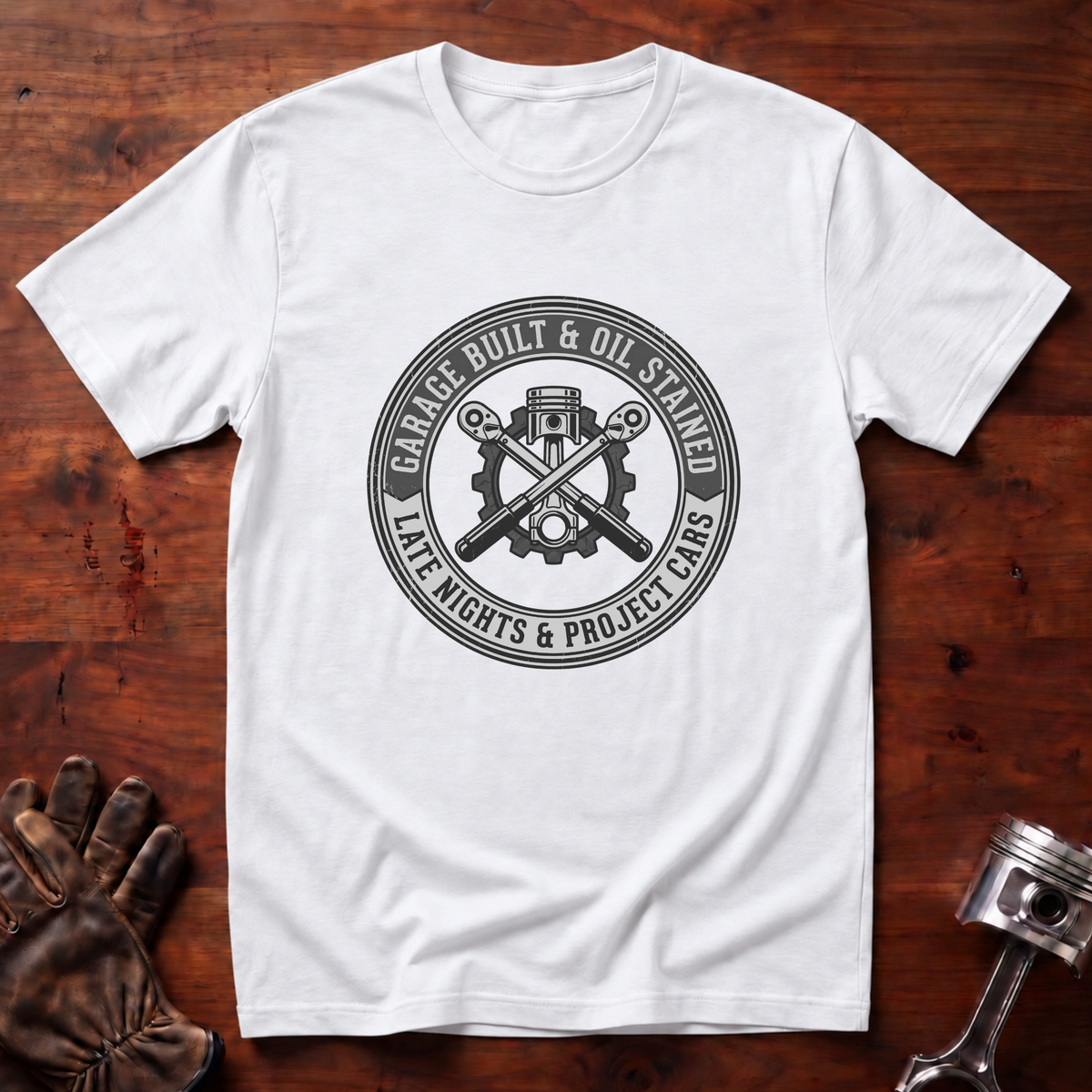 Garage Built & Oil Stained T-Shirt