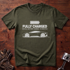 Fully Charged, Social Battery Range: 15 Minutes T-Shirt