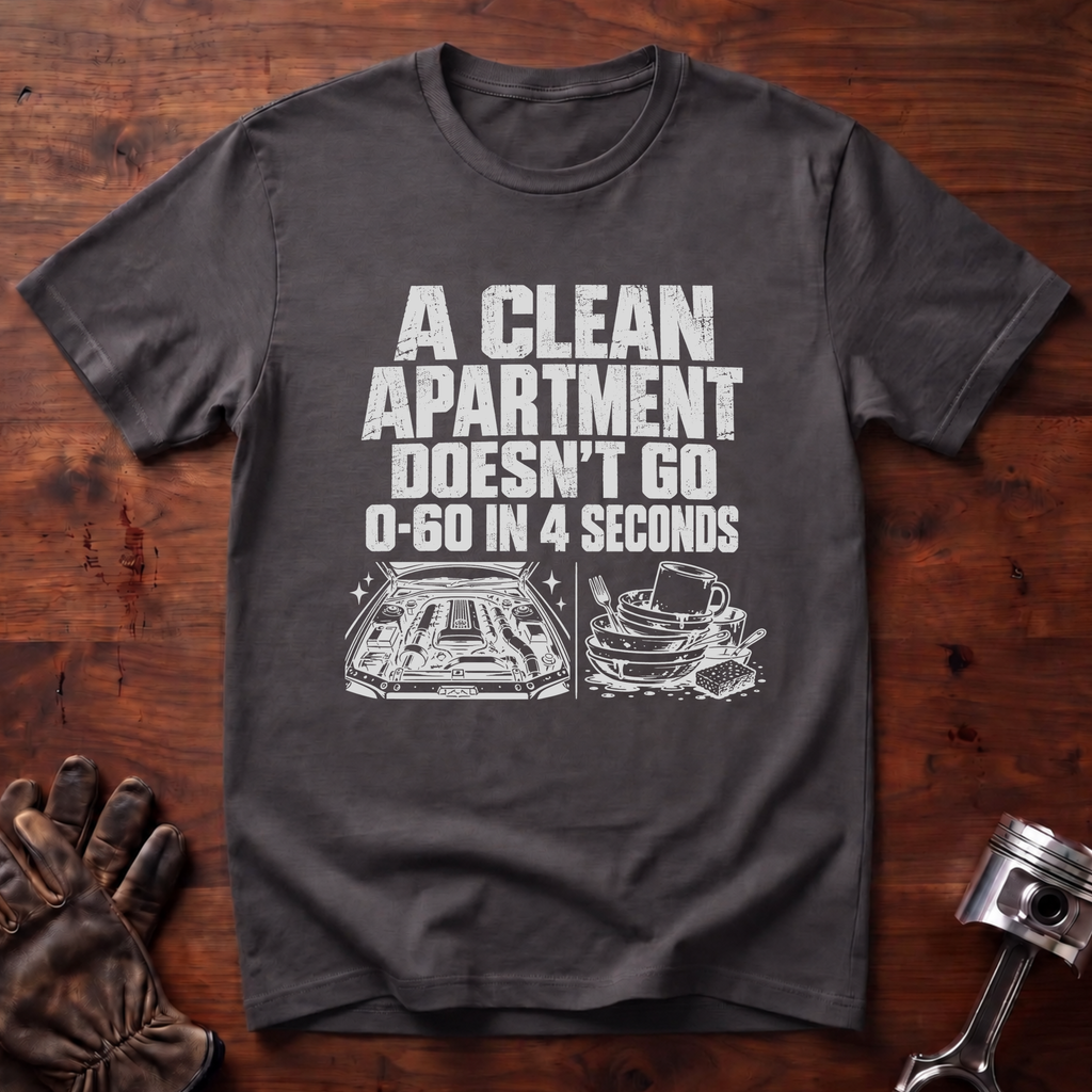 A Clean Apartment Doesn't Go 0-60 in 4 Seconds T-Shirt