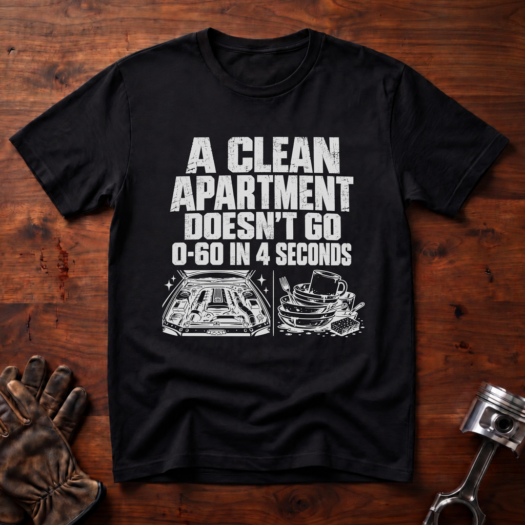 A Clean Apartment Doesn't Go 0-60 in 4 Seconds T-Shirt