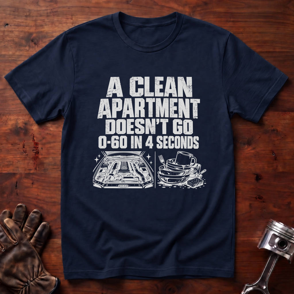 A Clean Apartment Doesn't Go 0-60 in 4 Seconds T-Shirt