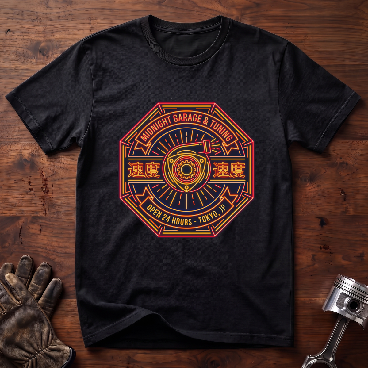 Midnight Garage and Tuning (text: "Speed") T-Shirt
