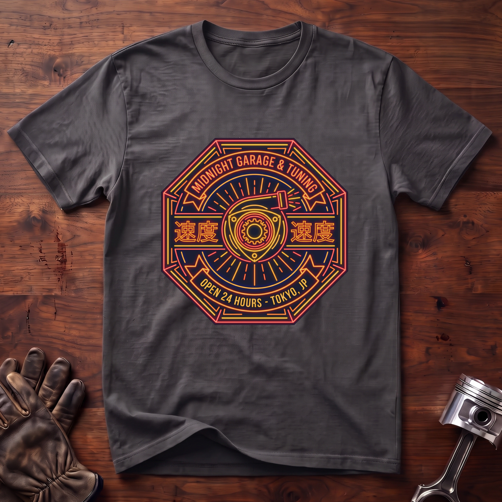 Midnight Garage and Tuning (text: "Speed") T-Shirt