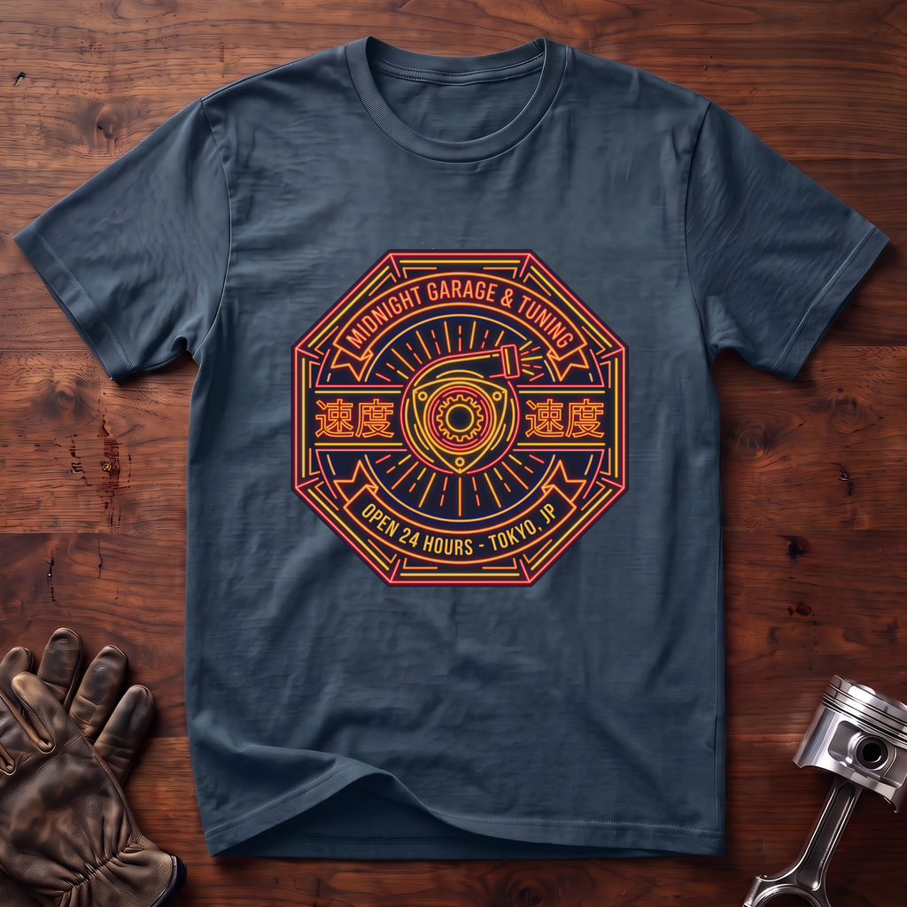 Midnight Garage and Tuning (text: "Speed") T-Shirt