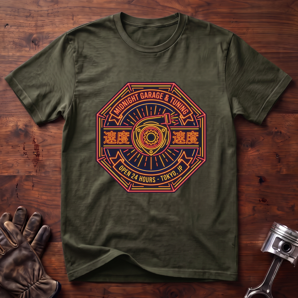 Midnight Garage and Tuning (text: "Speed") T-Shirt