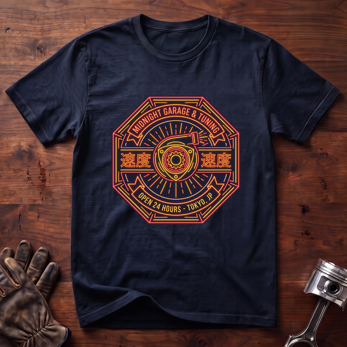 Midnight Garage and Tuning (text: "Speed") T-Shirt