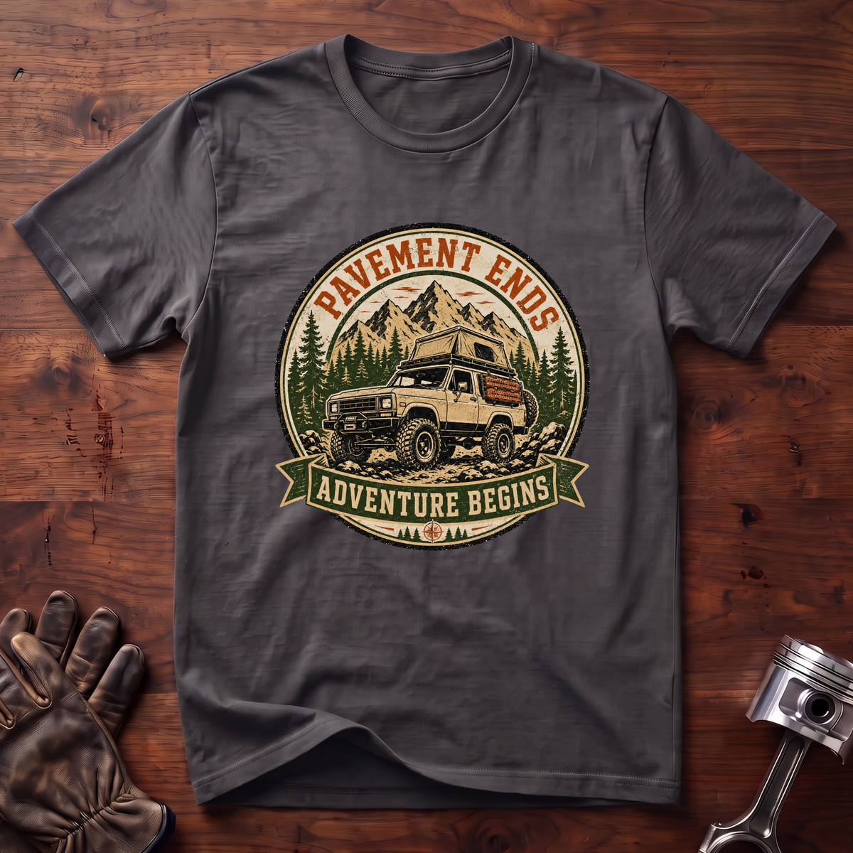 Pavement Ends Adventure Begins T-Shirt