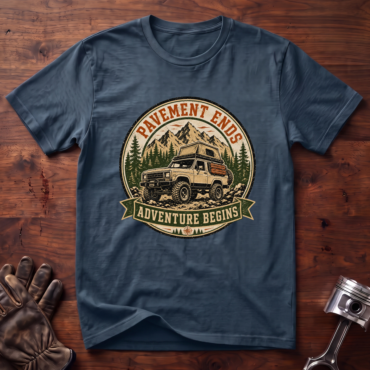 Pavement Ends Adventure Begins T-Shirt