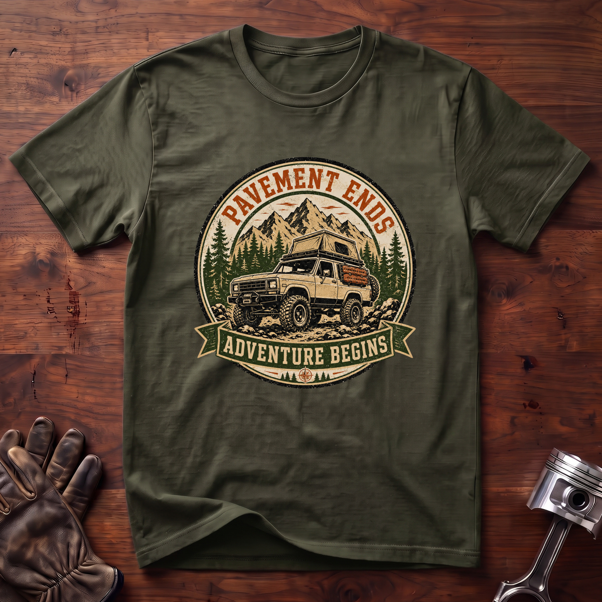 Pavement Ends Adventure Begins T-Shirt