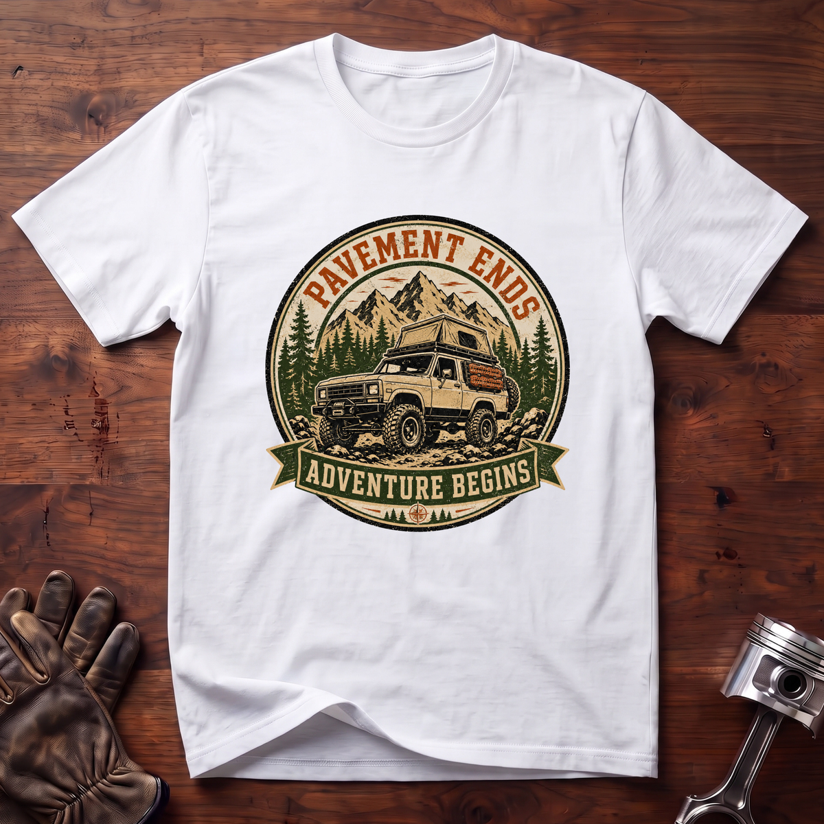Pavement Ends Adventure Begins T-Shirt