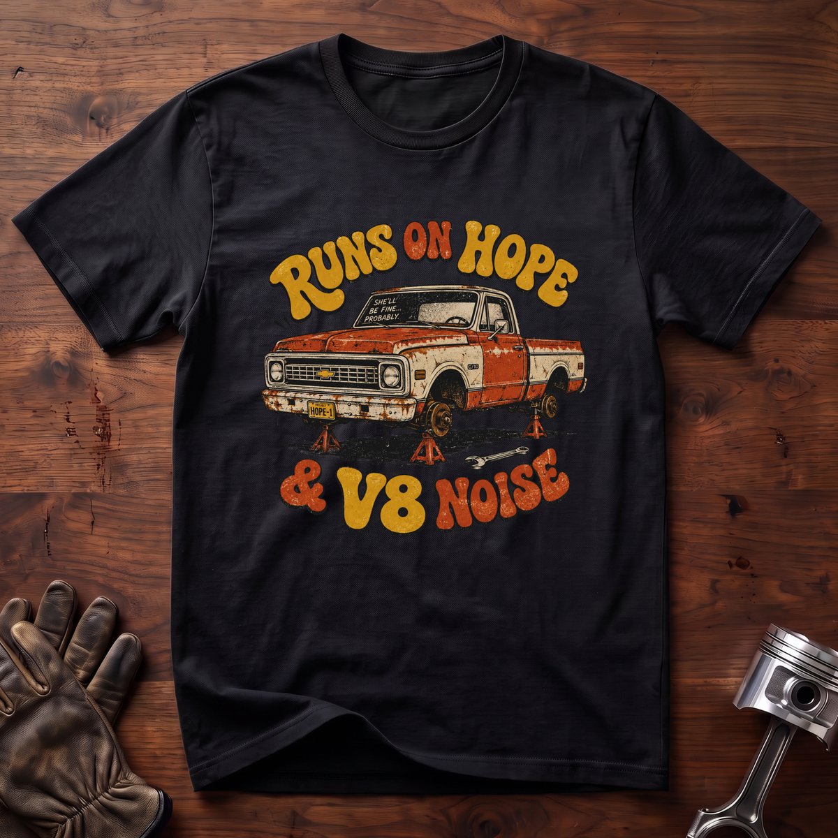 Runs On Hope and V8 Noise T-Shirt