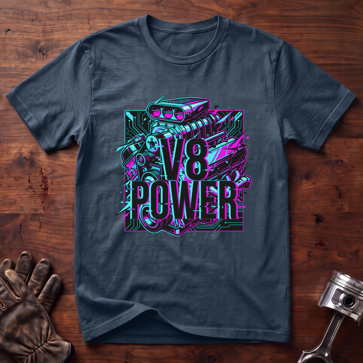 V8 Power Cyberglitch T-Shirt