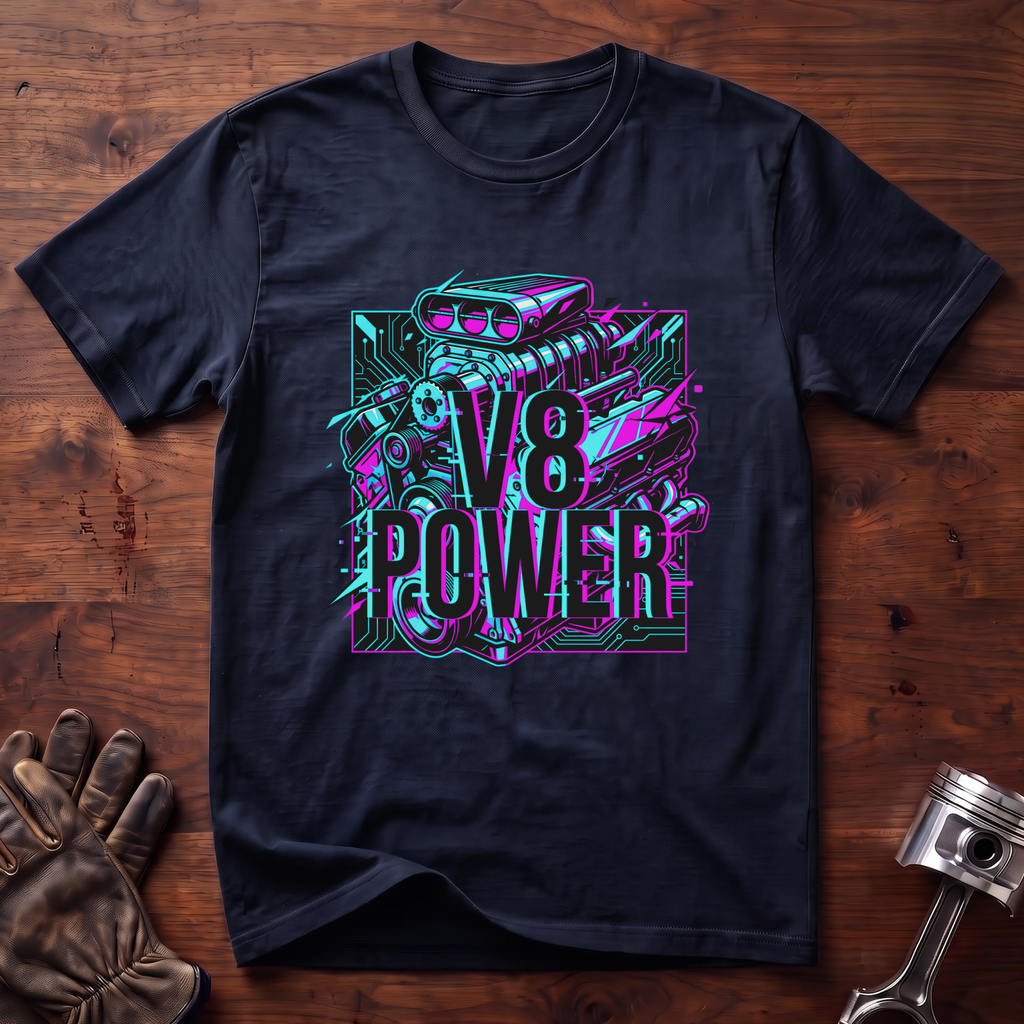 V8 Power Cyberglitch T-Shirt