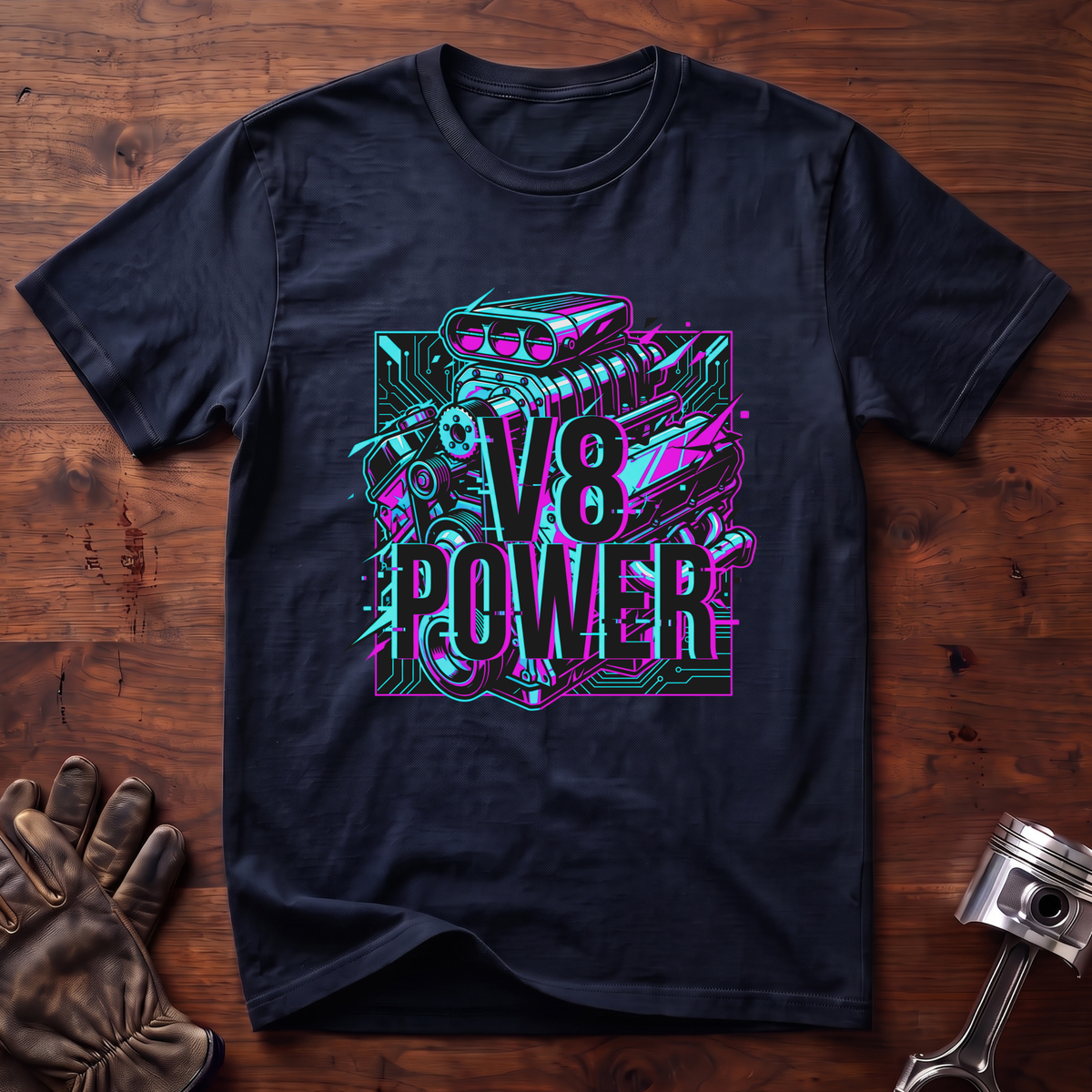 V8 Power Cyberglitch T-Shirt