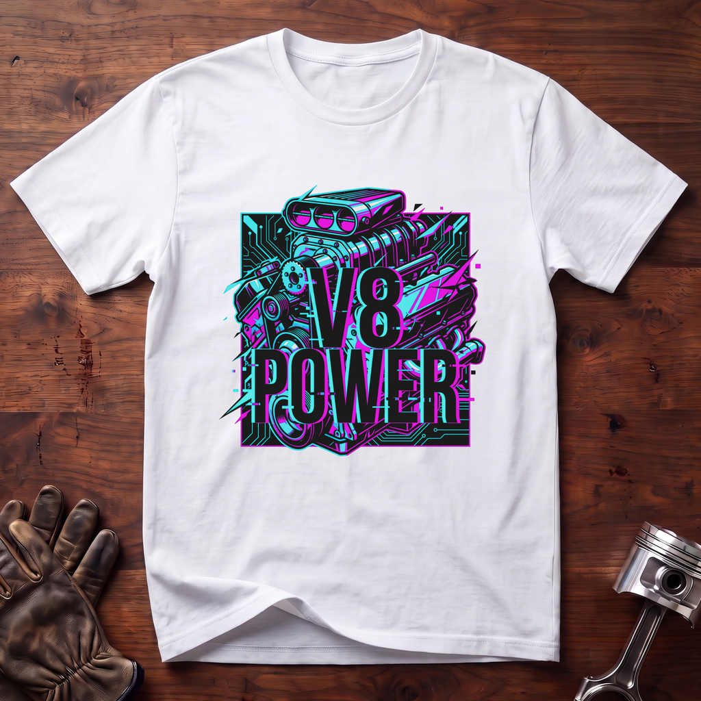 V8 Power Cyberglitch T-Shirt