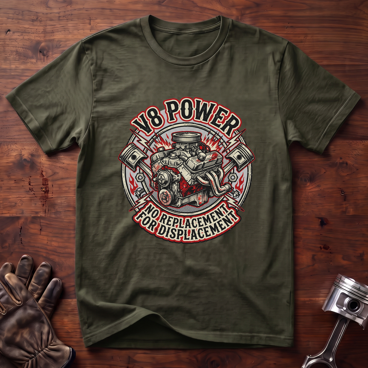 V8 Power No Replacement for Displacement T-Shirt